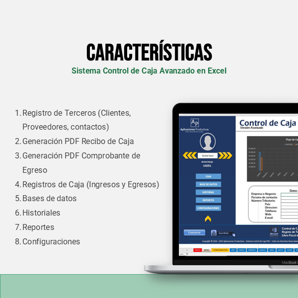 Sistema Control de Caja en Excel - Imagen 2