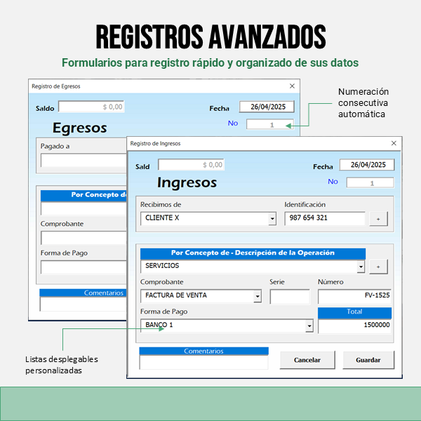Sistema Control de Caja en Excel - Imagen 4